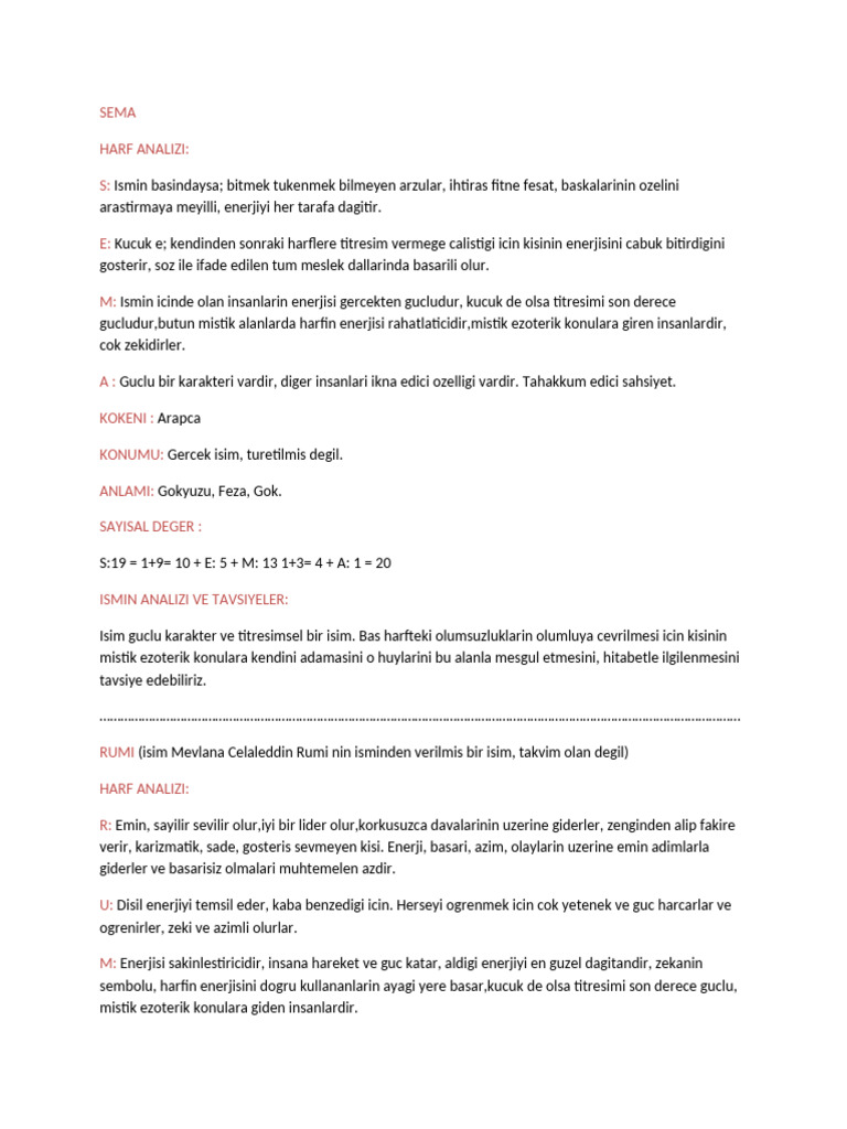 3 Isim Analiz | PDF