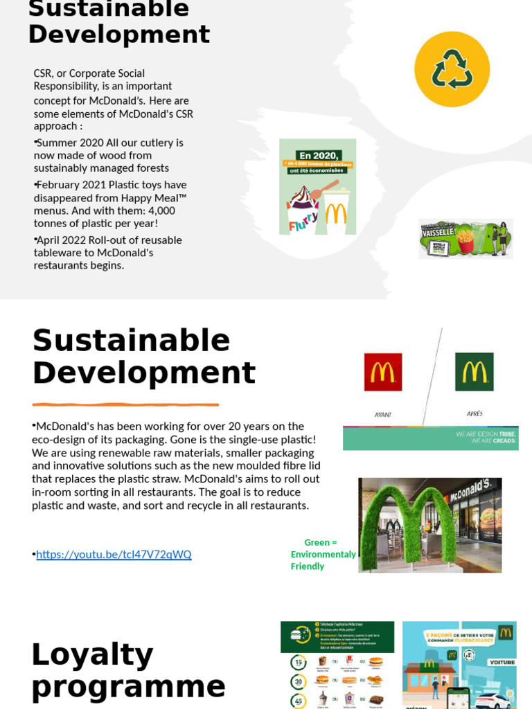 McDonald's Sustainable Development Initiatives | PDF | Fast Food | Mc ...