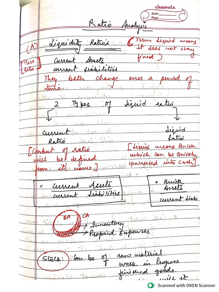 Ratio Analysis Notes | PDF