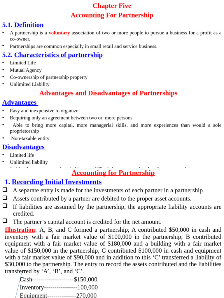 Accounting for Partnerships Explained | PDF | Partnership | Equity ...