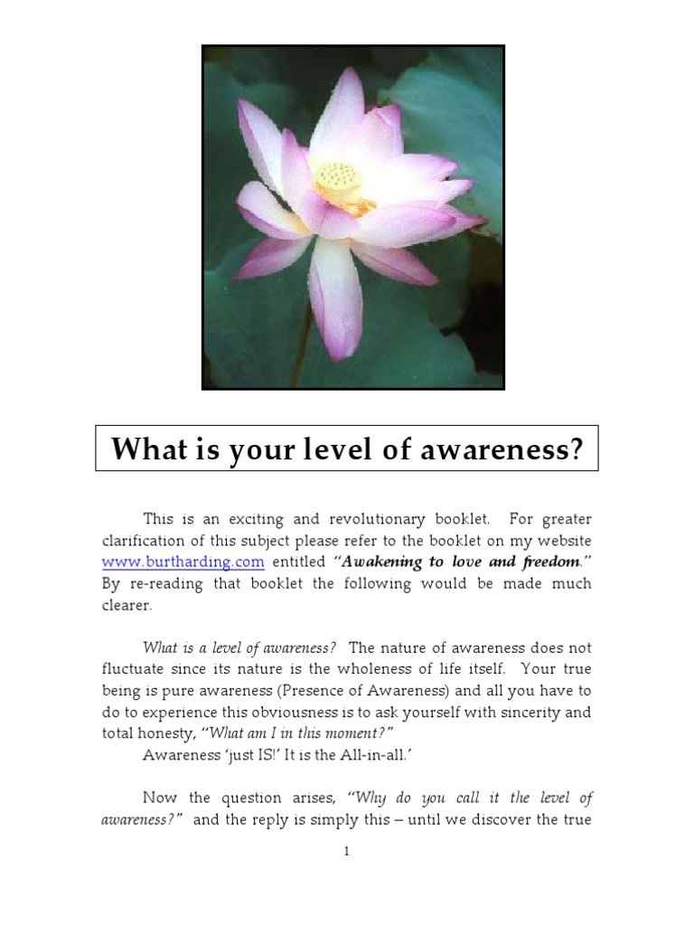 Understanding Levels of Awareness | PDF | Feeling | Anger