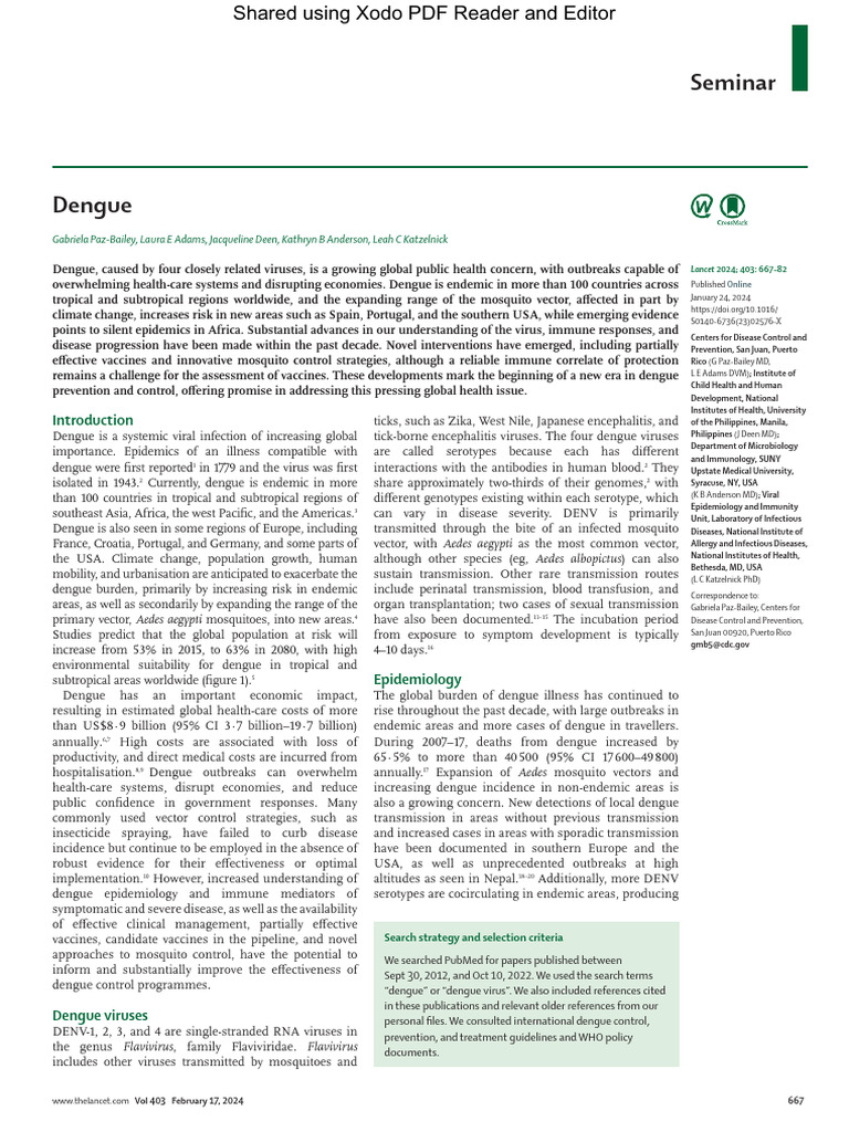 Dengue | PDF | Infection | Shock (Circulatory)