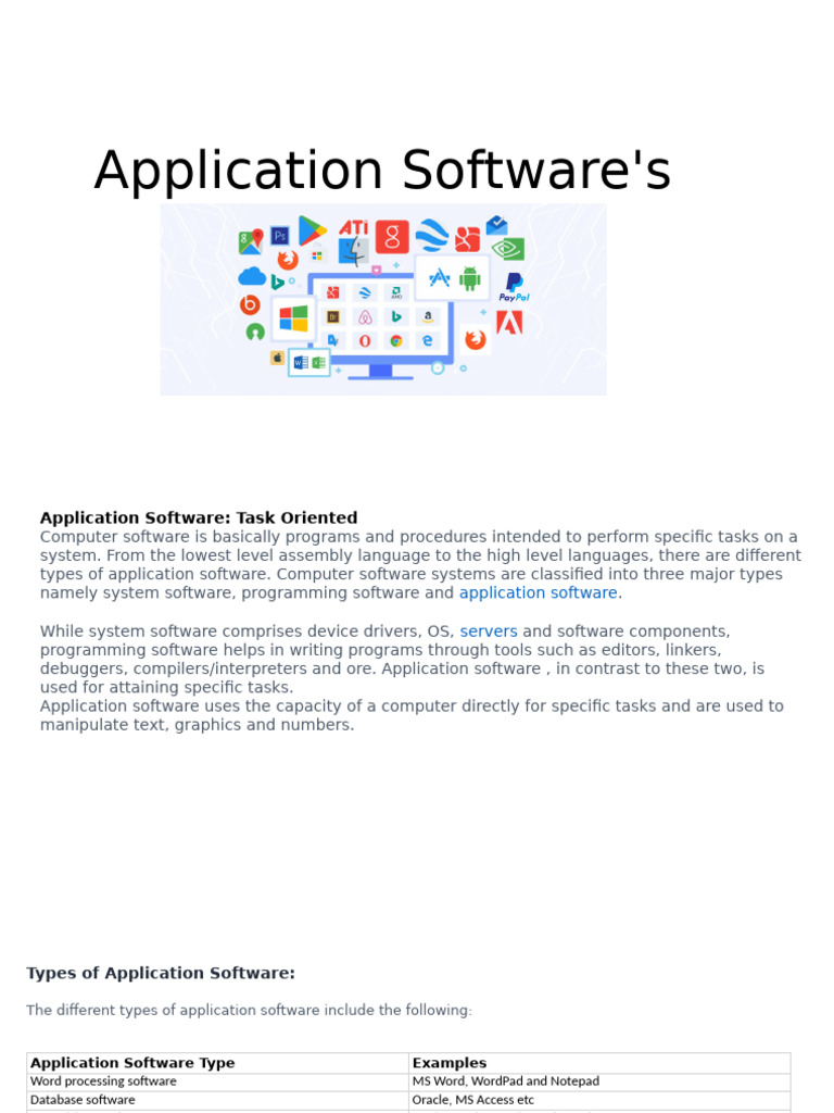 Lec 7 Appliation Software | PDF | Spreadsheet | Malware