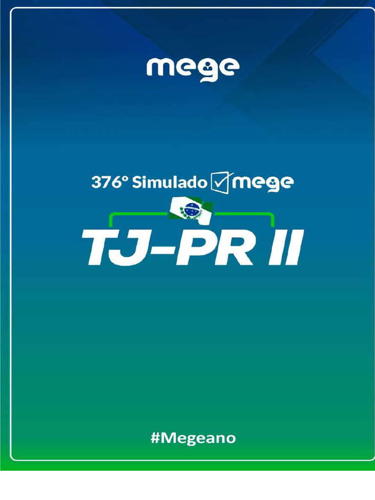 376º Simulado Mege TJPR II Gabarito Comentado 20493 | PDF | União ...