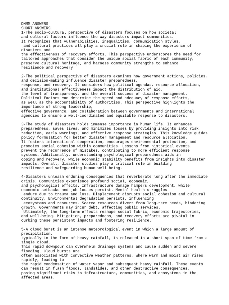 DMMM | PDF | Natural Disasters | Emergency Management