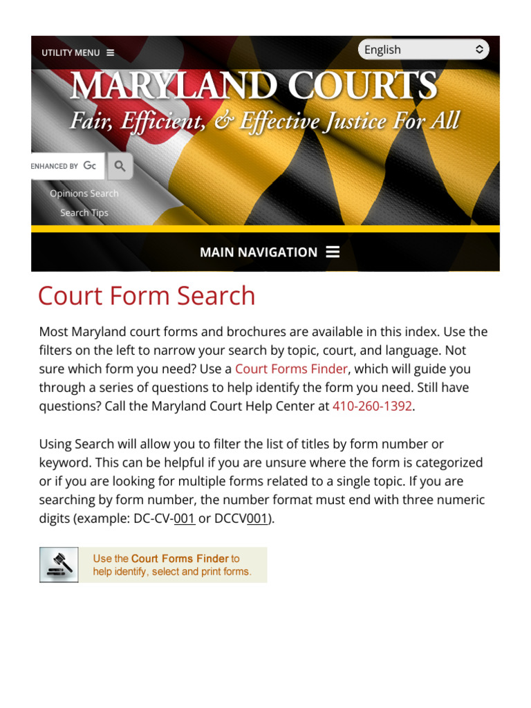 Court Form Search Maryland Courts PDF Bail Legal Guardian