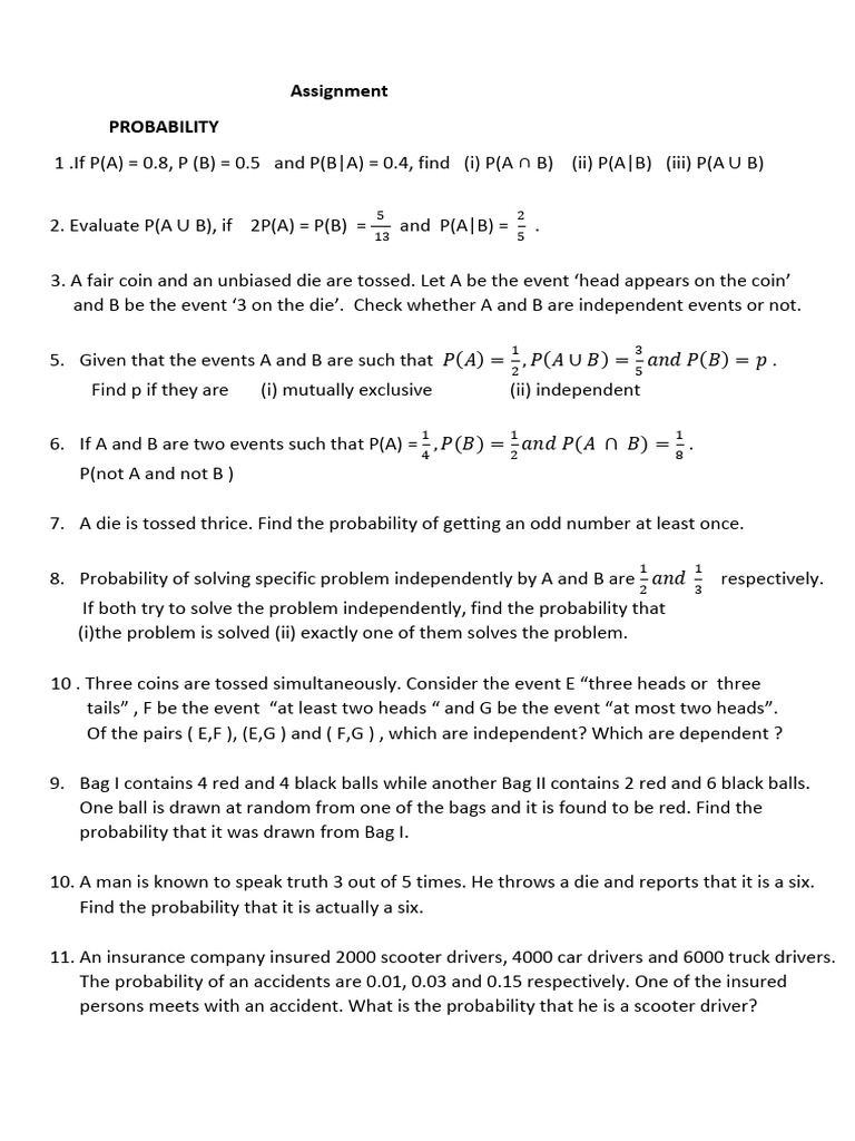 Assignment 3d Probability | PDF | Probability | Angle