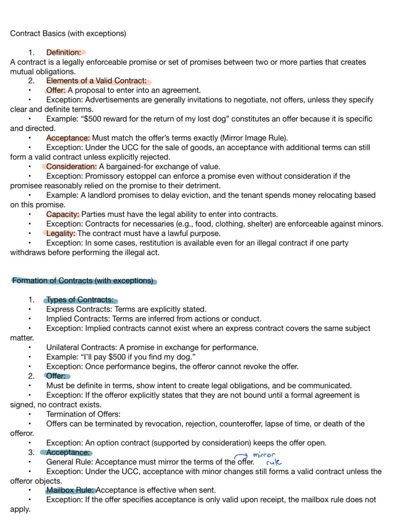 CONTRACTS | PDF | Offer And Acceptance | Breach Of Contract