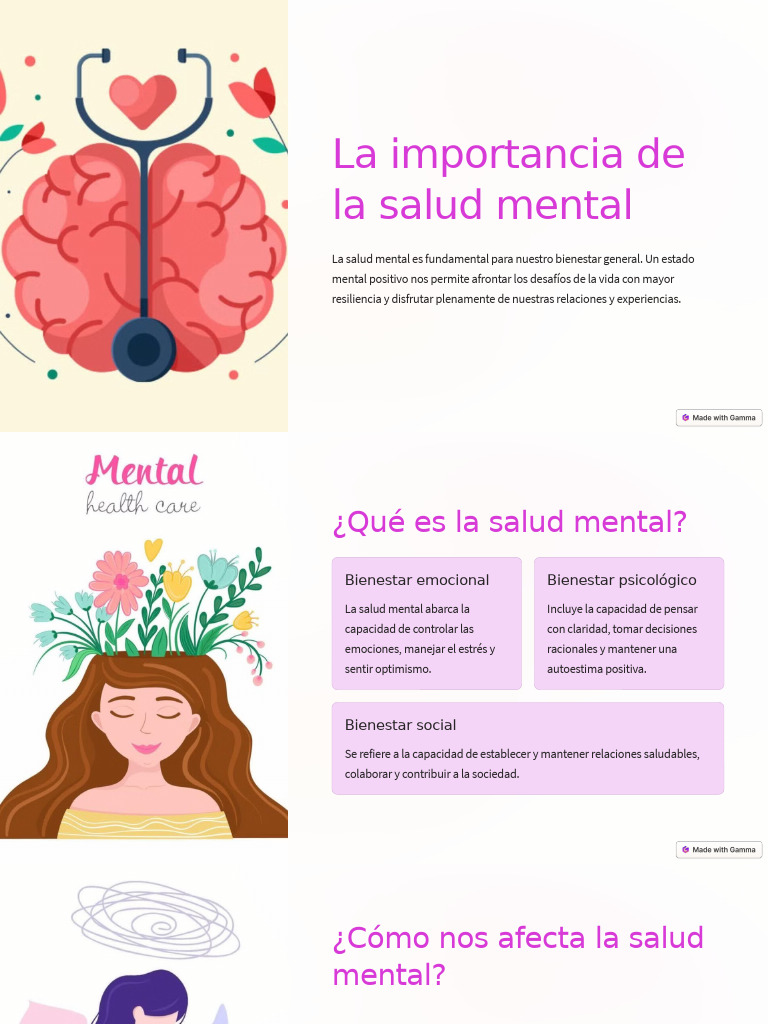 Importancia y cuidado de la salud mental | PDF | Salud mental | Estrés ...