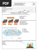 Exercícios sobre Camadas da Terra 6º Ano | PDF | Terra | Crosta (Geologia)