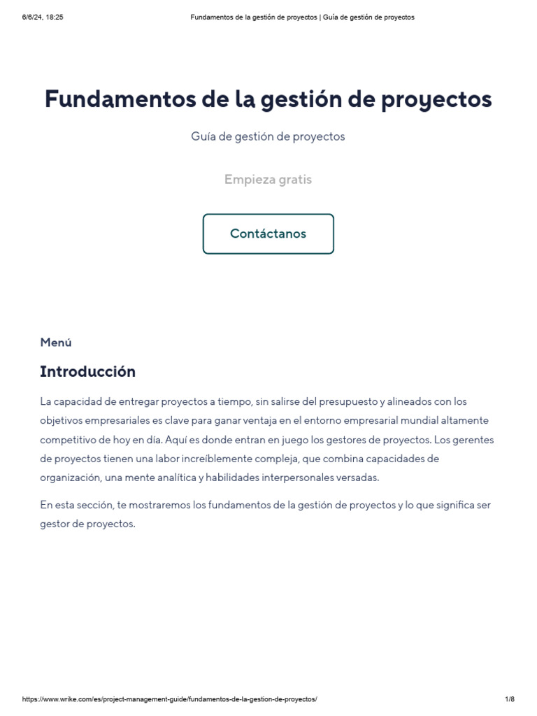 Fundamentos de la gestión de proyectos | PDF | Gestión de proyectos ...