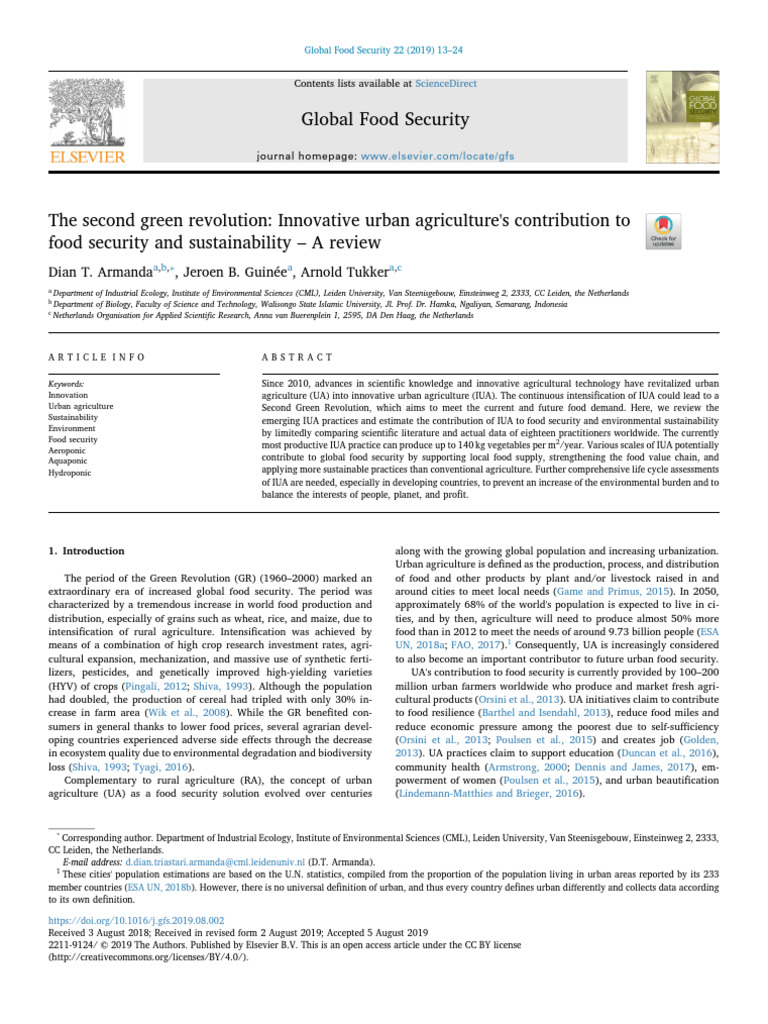 The Second Green Revolution Innovative U | PDF | Food Security ...