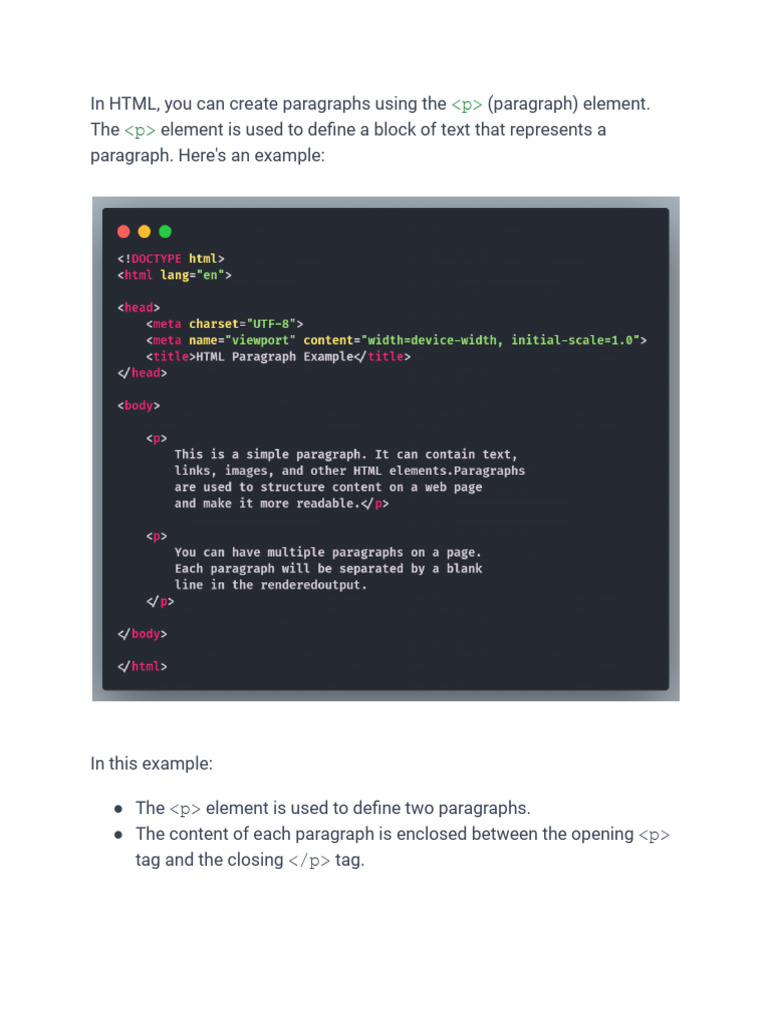 3 HTML Paragraph | PDF
