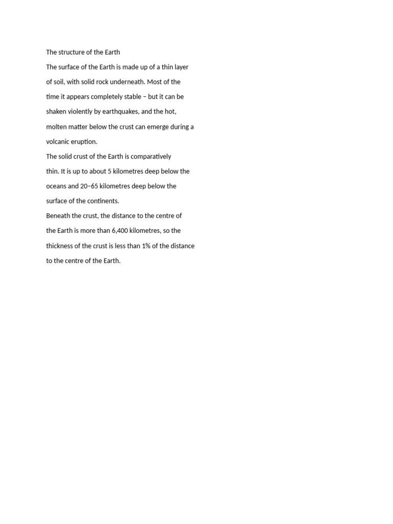 Earth's Crust and Structure Explained | PDF