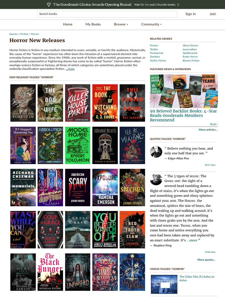 Horror Book List | PDF | Horror Fiction