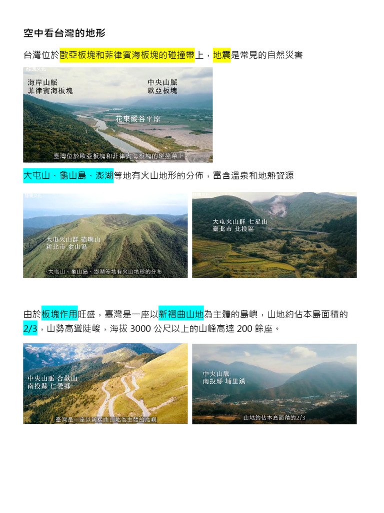 空中看台灣的地形 | PDF