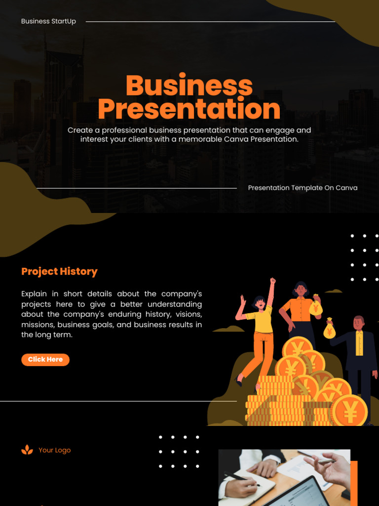 Orange and Black Photography Illustrated Business Presentation | PDF