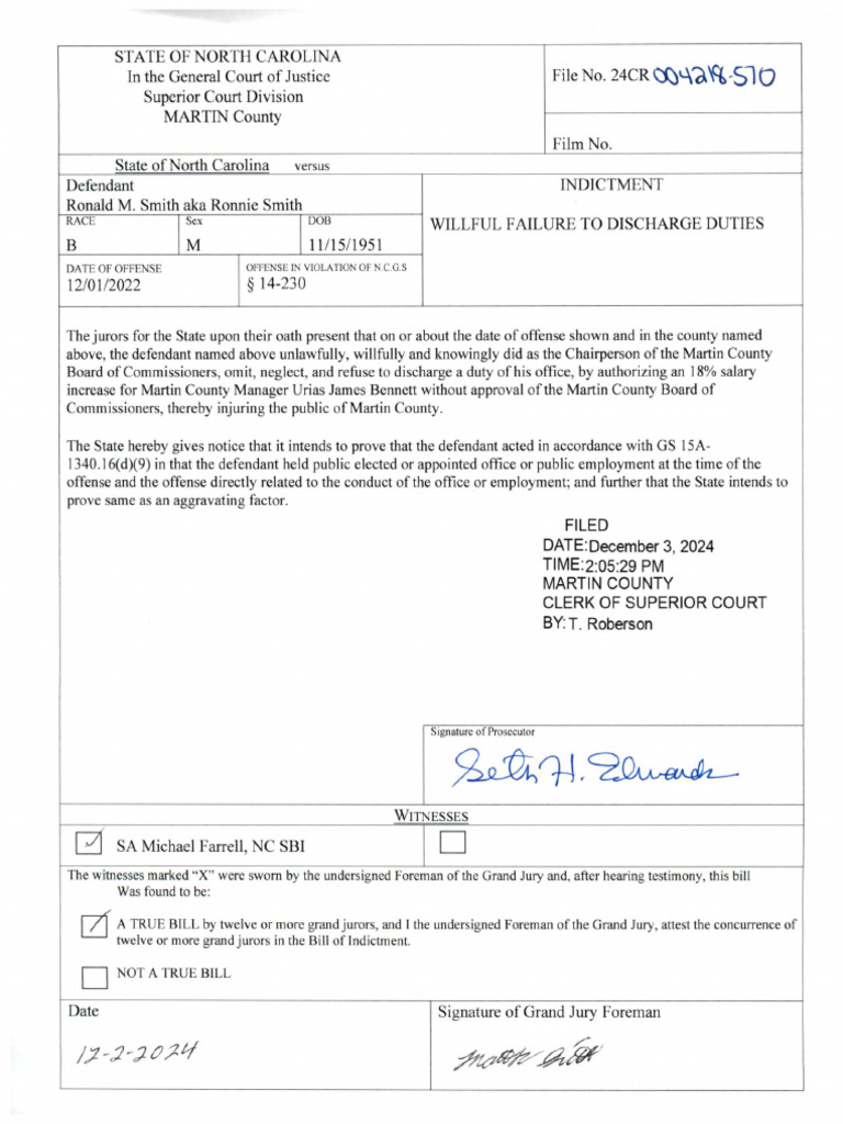 Indictment of Ronald M. Smith | PDF | Grand Jury | Separation Of Powers