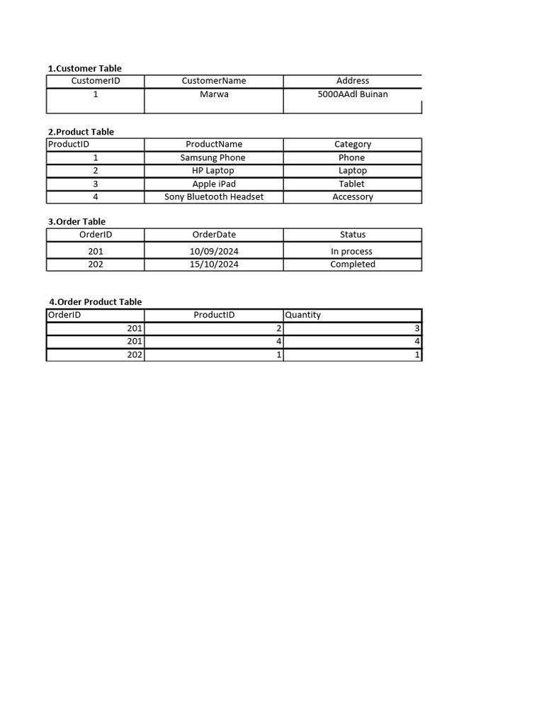 Customer and Order Database Overview | PDF