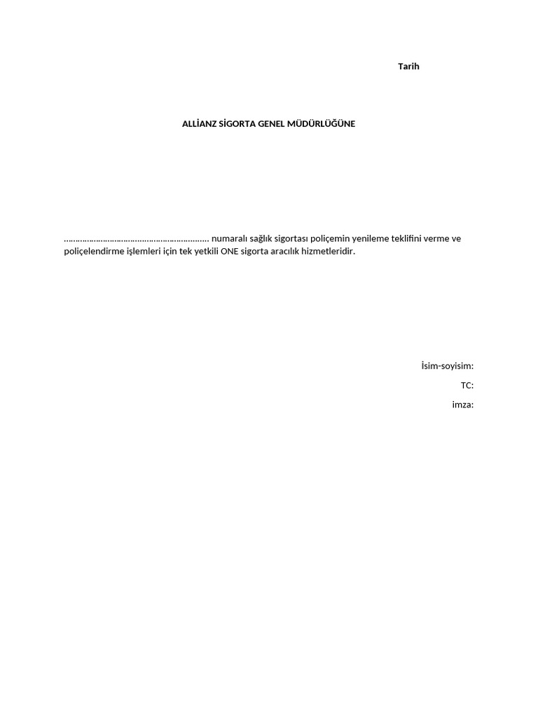 Örnek Partaj Devri̇ Beyan | PDF