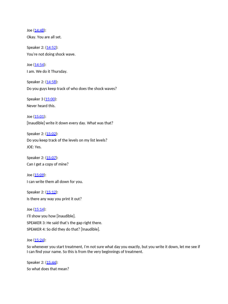 Shock Wave Treatment Discussion Transcript | PDF