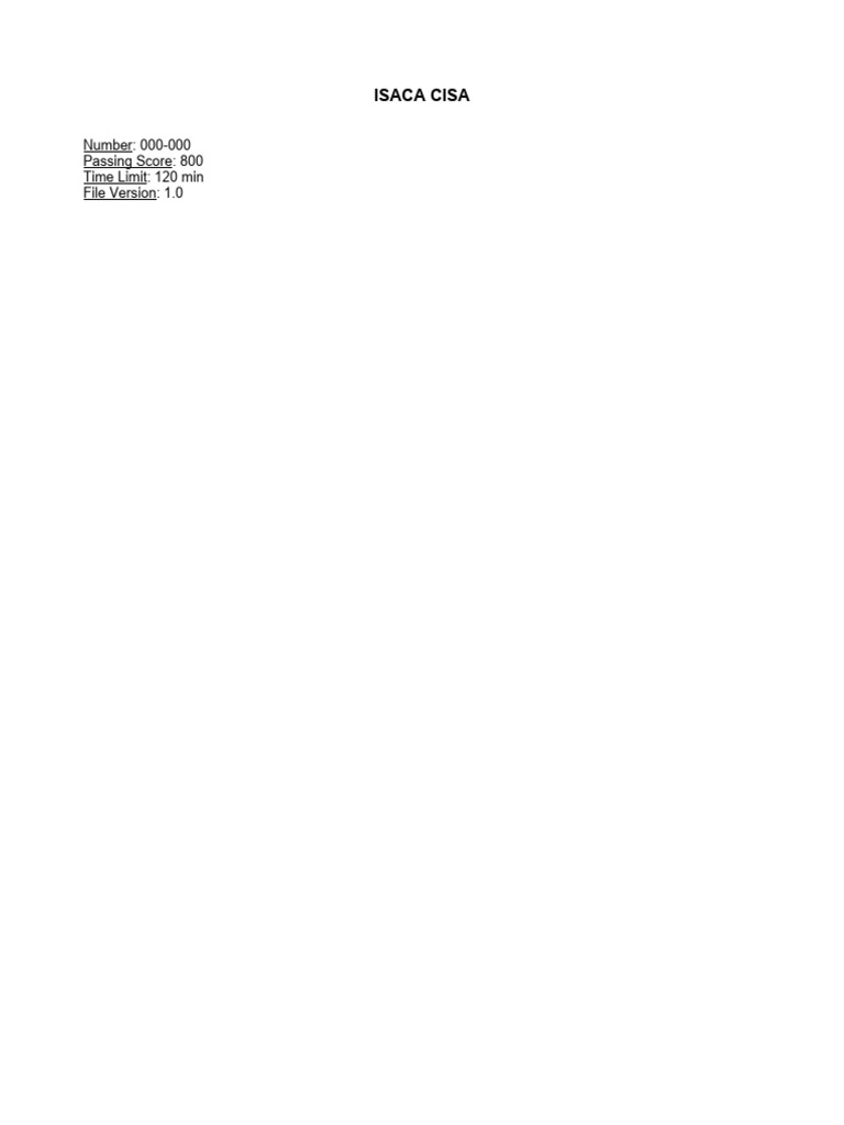 CISA Exam Questions and Answers 2024 | PDF | Audit | Auditor's Report