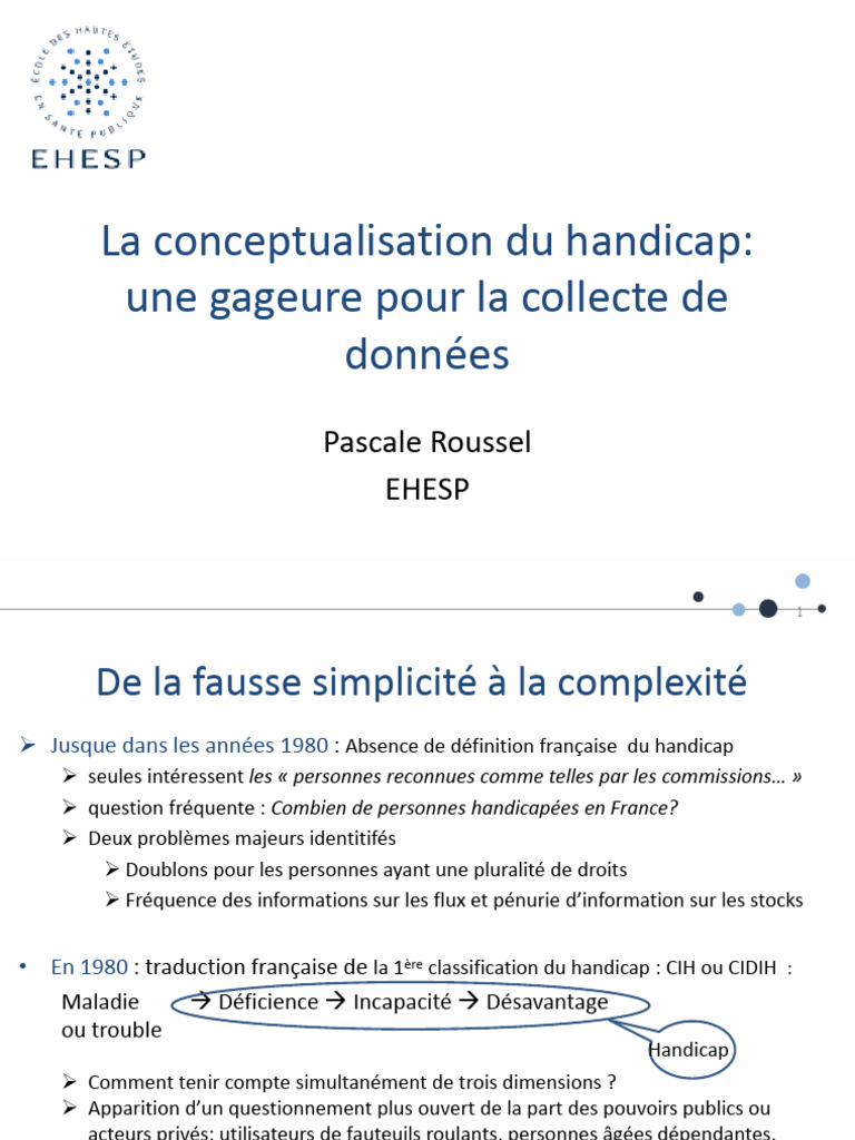 Conceptualisation du handicap et données | PDF | Invalidité | Sciences ...