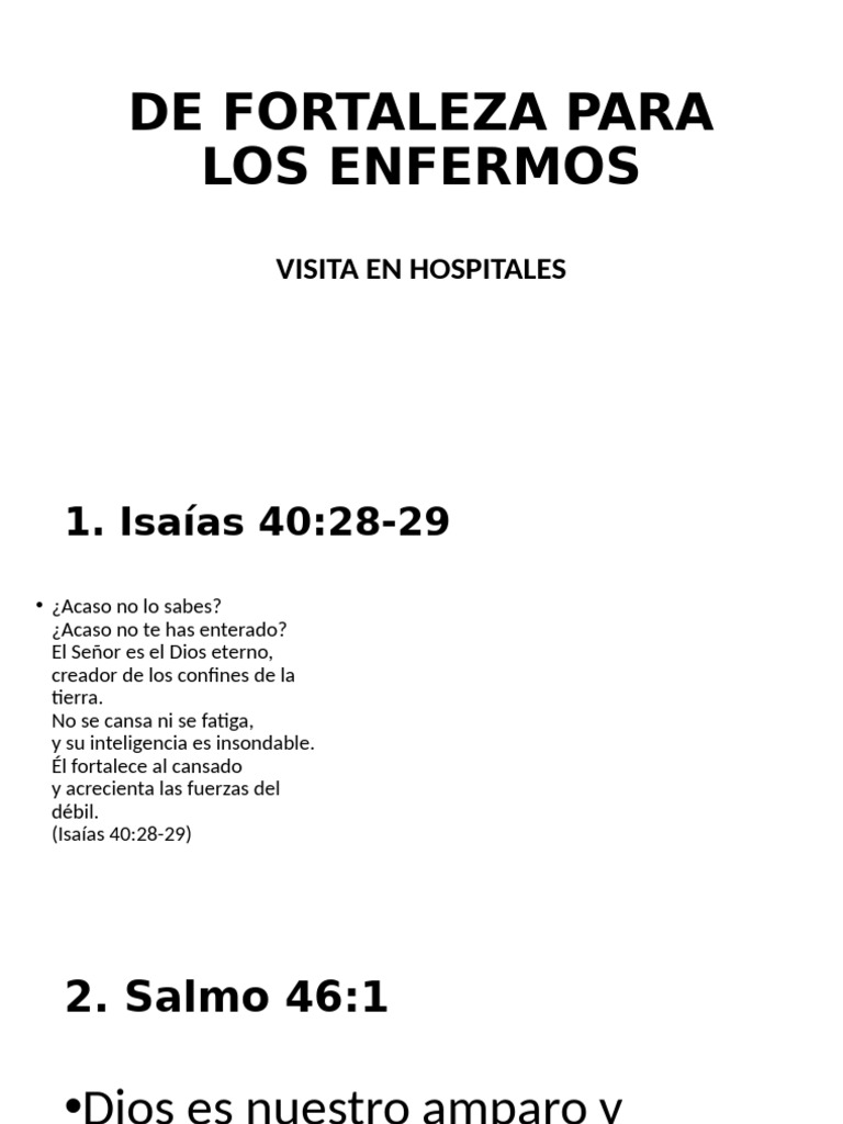De Fortaleza para Los Enfermos | PDF | Salmos | Creencia religiosa y ...