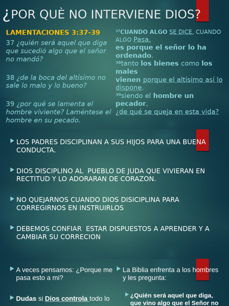 ¿Por qué Dios no interviene? Reflexiones | PDF | Pecado | Cristo (título)