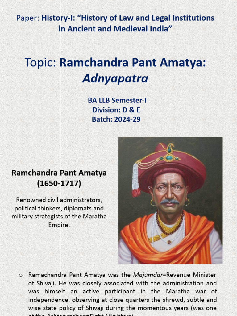 Ramchandra Pant Amatya's Adnyapatra Insights | PDF