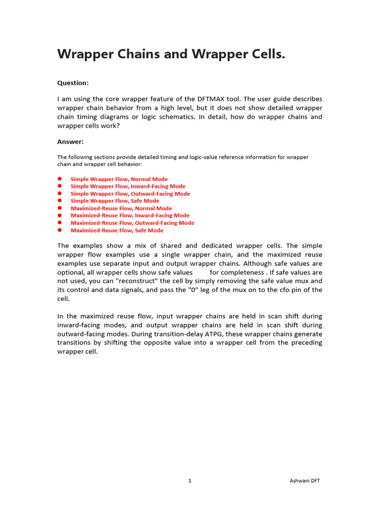 DFT Learning - Wrapper Chains and Wrapper Cells | PDF | Electronic ...
