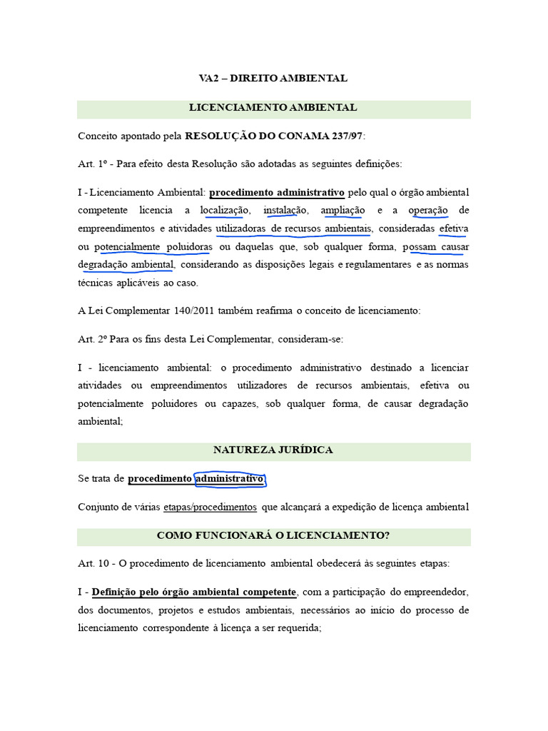 VA2 – DIREITO AMBIENTAL | PDF | Declaração de Impacto Ambiental | Crimes
