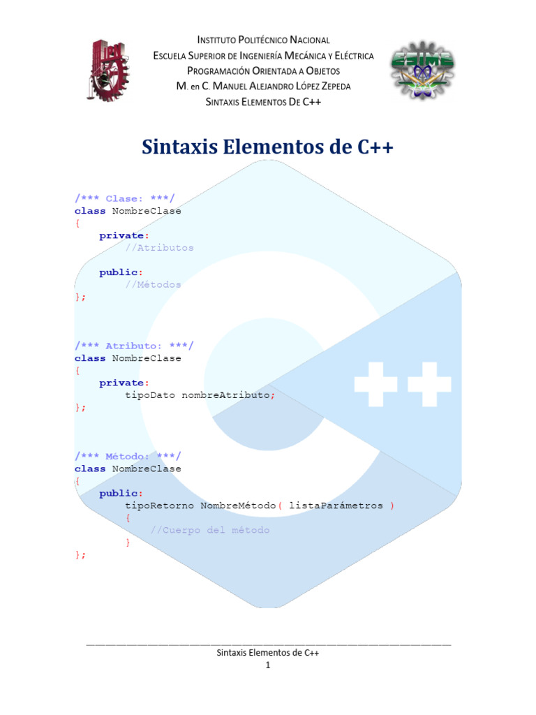 UII - Anexo - Sintaxis Elementos | PDF | C ++ | Programación