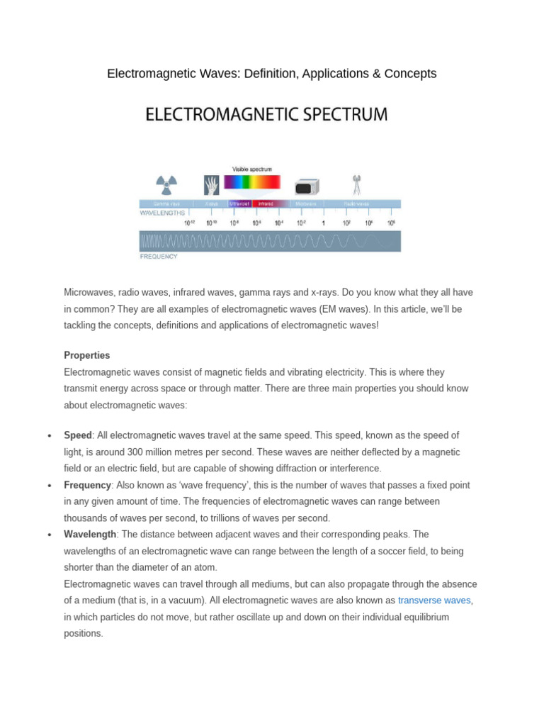 Electromagnetic Waves Pdf Electromagnetic Radiation