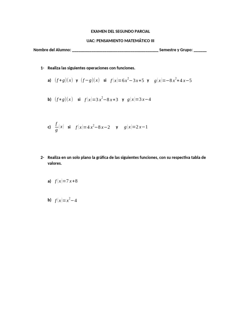 Examen Del Segundo Parcial Pmiii | PDF