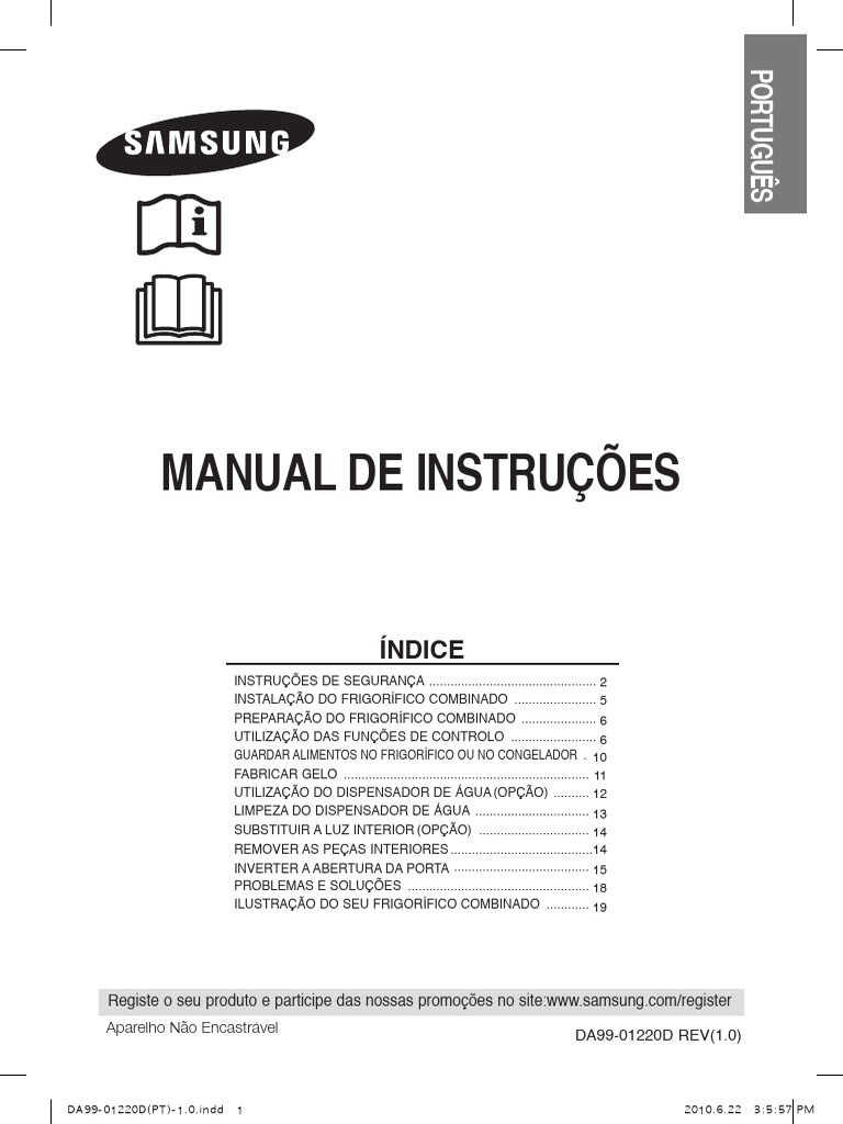Manual de Instrucoes Samsung RL38HGPS DA99-01220D | PDF | Geladeira | Temperatura