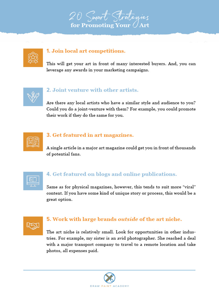 20 Art Promotion Strategies for Success | PDF | Social Media | Popular ...