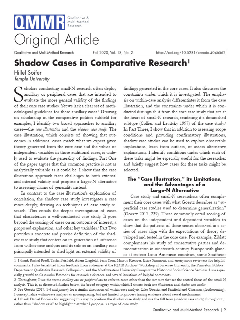Shadow Cases in Comparative Research | PDF | Causality | Case Study