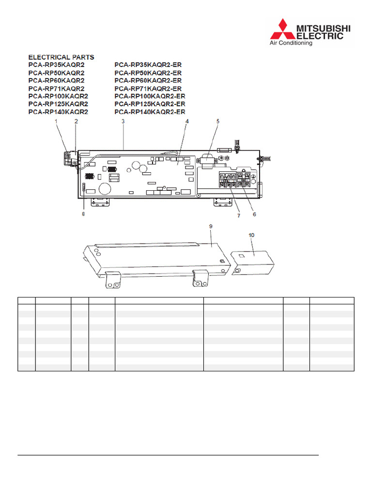 PCA-RP140KAQR2 - Electrical Parts - Indoor Unit | PDF