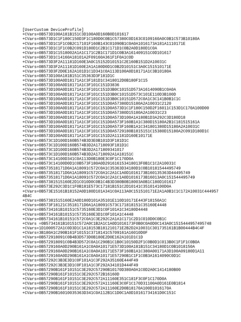 UserCustom DeviceProfile CVars | PDF