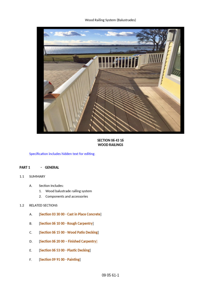 Wood Railing System Specifications Guide | PDF | Inch | Carpentry