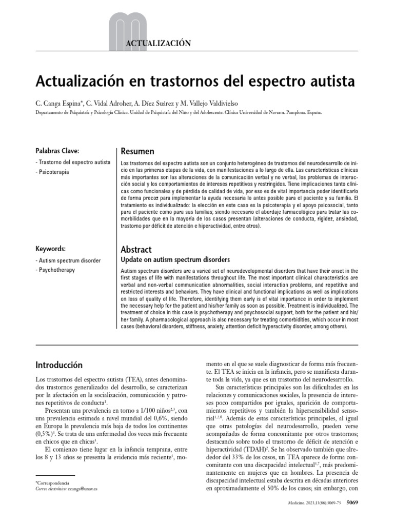 Actualización sobre el Asperger y TEA | PDF | Espectro autista ...