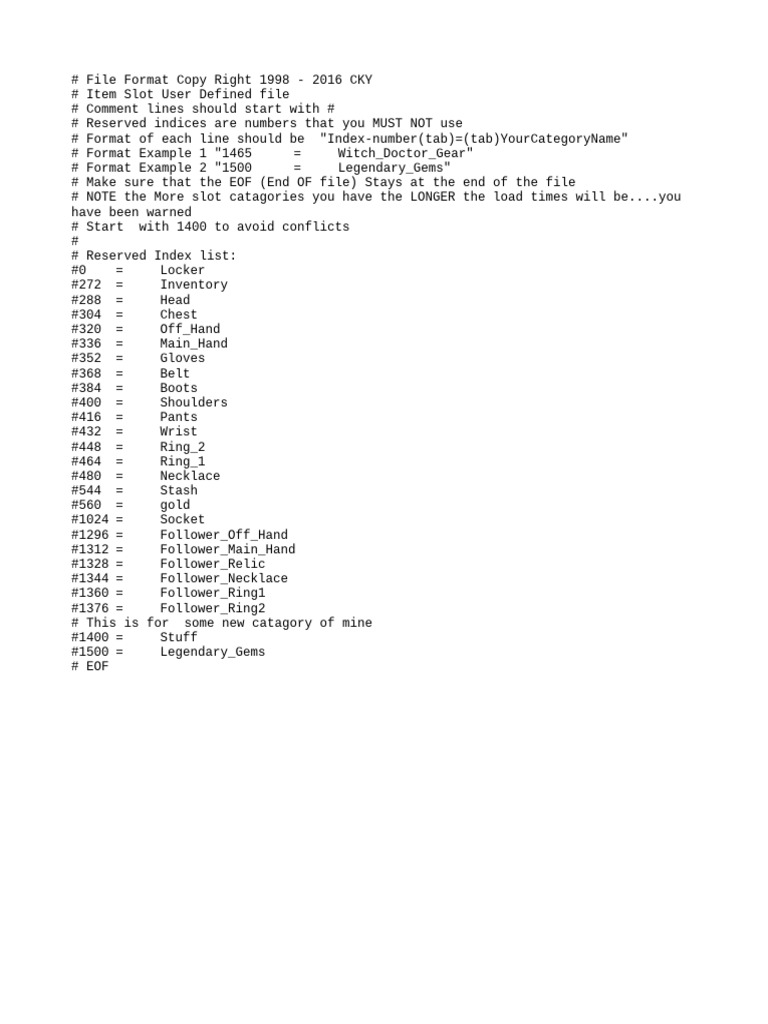 Item Slot | PDF
