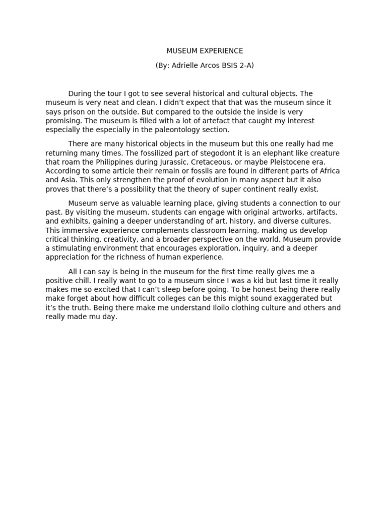 Immersive Museum Experience Review | PDF