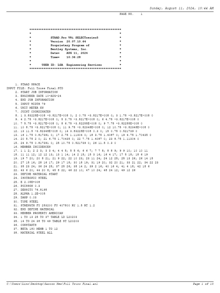 Full Truss Analysis Pdf