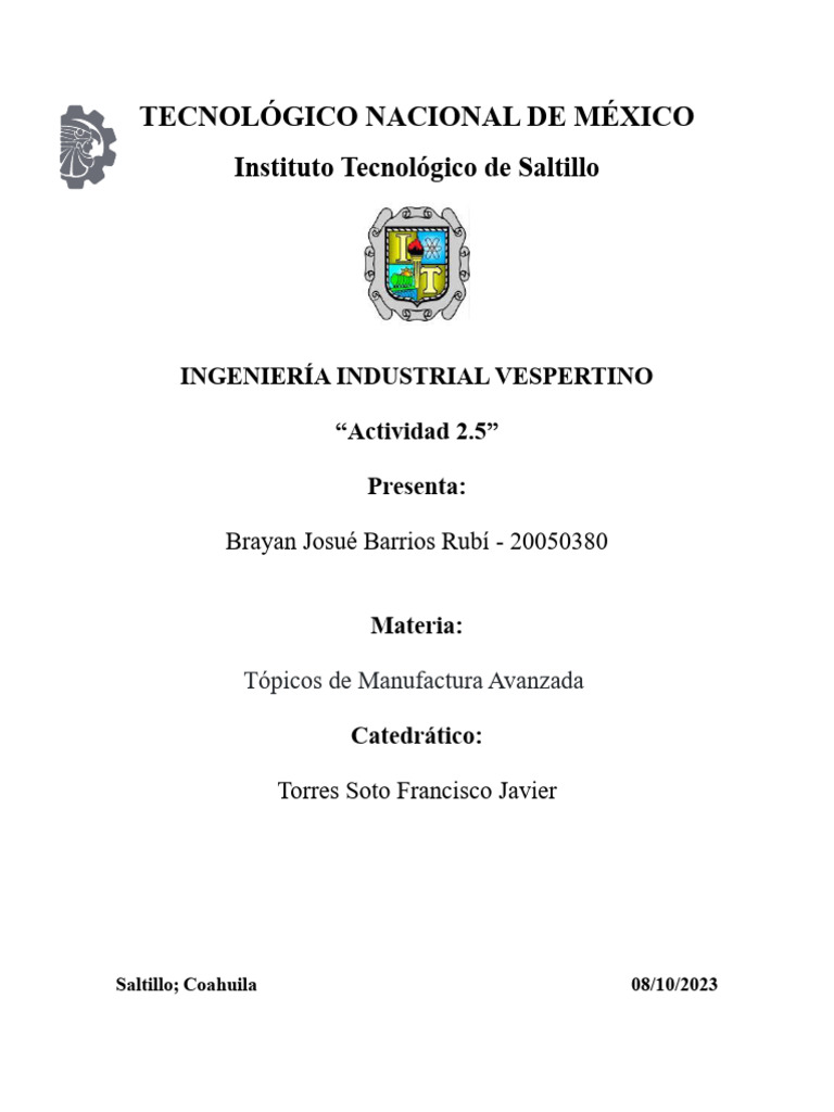 TMA_18-19_U2_2.5_ BARRIOS RUBI | PDF | Business | Lean Manufacturing