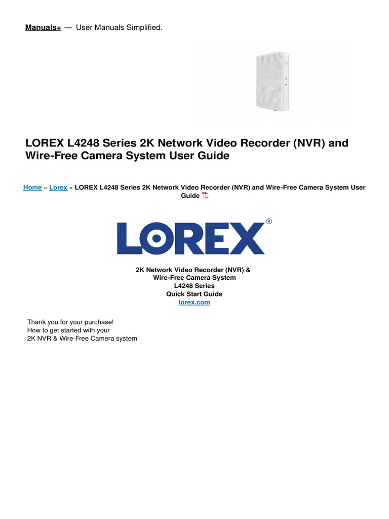 l4248 Series 2k Network Video Recorder NVR and Wire Free Camera System ...