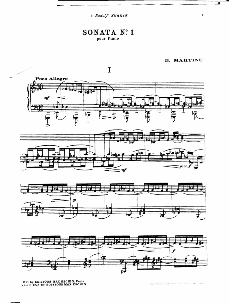 アート・デザイン・音楽 MARTINU/ SONATA No.1   MAX ESCHIG Martinu - Piano Sonata 1 | PDF