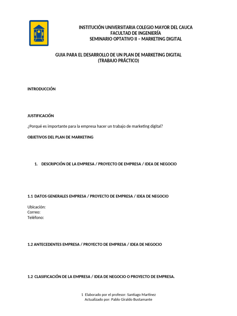 Guía para un Plan de Marketing Digital | PDF | Publicidad digital ...