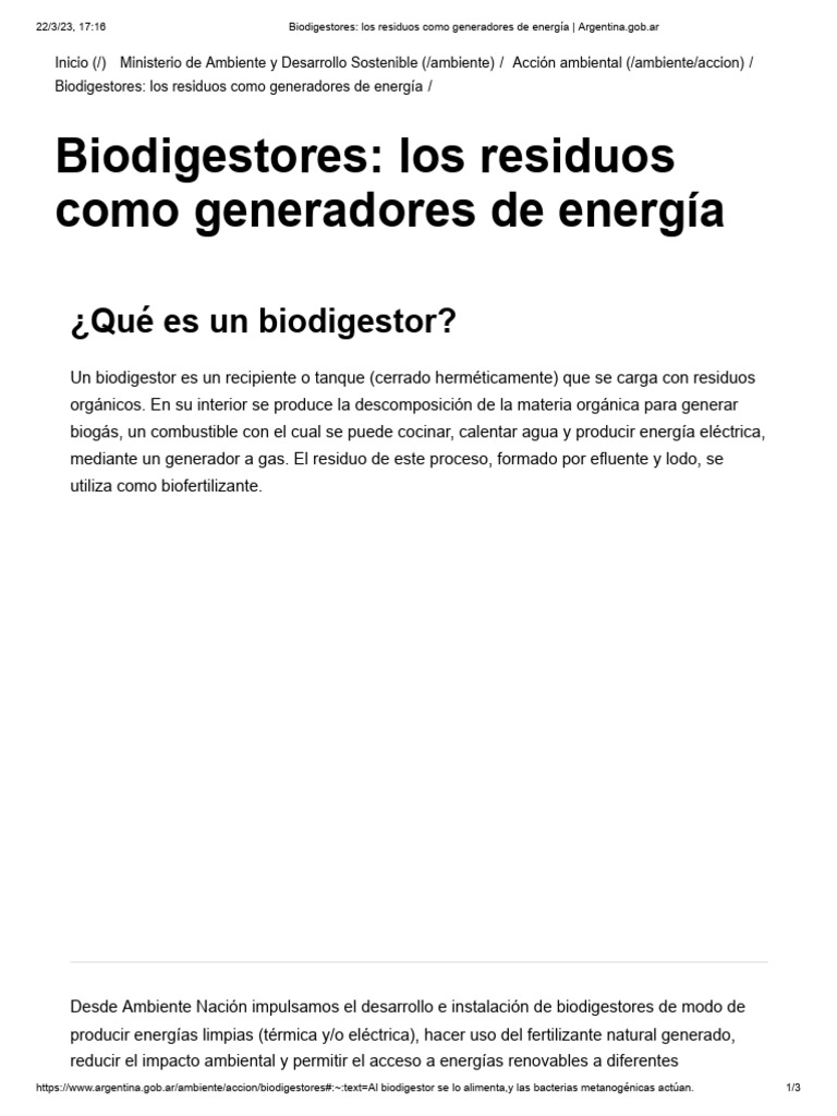 Energía Limpia Biodigestores En Acción Pdf Biogás Residuos